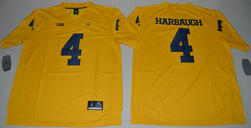 Jordan Brand Michigan Wolverines Jim Harbaugh 4 College Football Limited Jersey - Yellow 