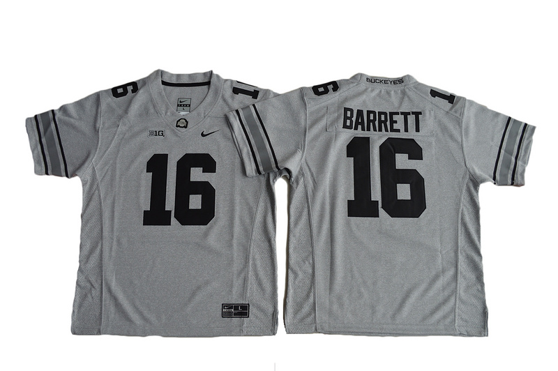Youth Ohio State Buckeyes #16 J.T. Barrett College Football Jersey Gridion Grey II 