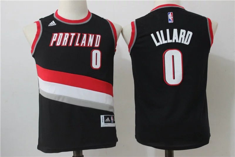 NBA Portland Trail Blazers #0 Lillard Black Kids Jersey
