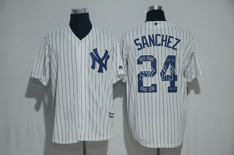 MLB New York Yankees #24 Sanchez Printing Stitched Number New Jersey