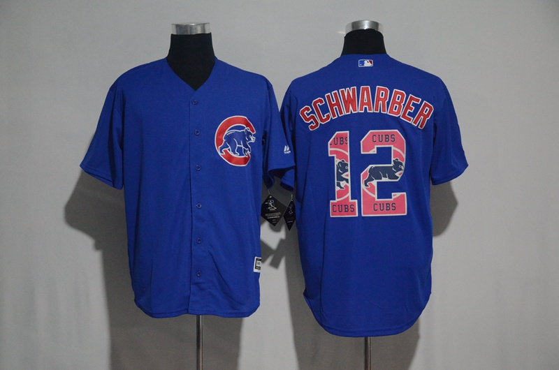 MLB Chicago Cubs #12 Schwarber Printing Stitched Number New Jersey