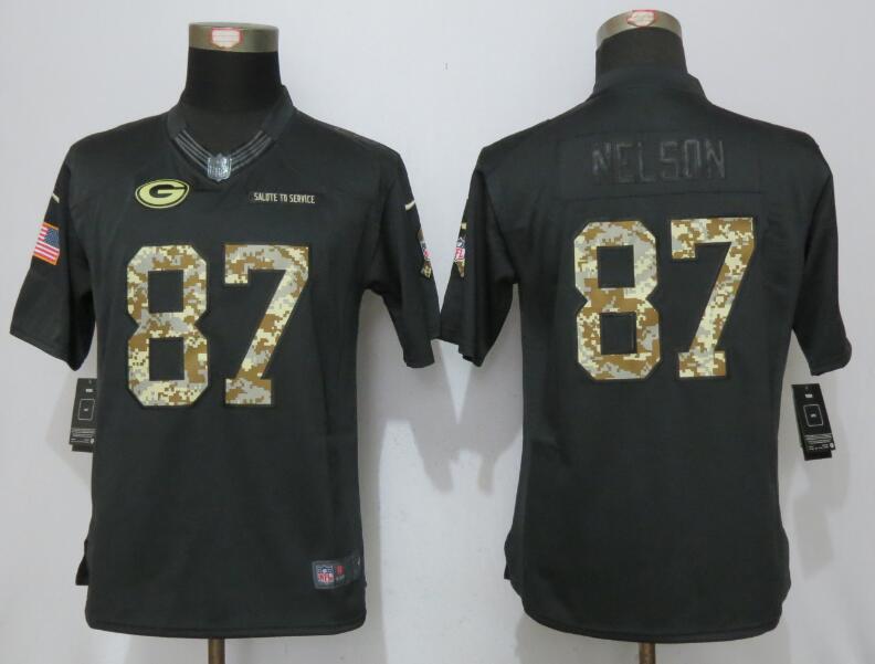 Women Nike Green Bay Packers #87 Nelson Salute To Service Jersey 