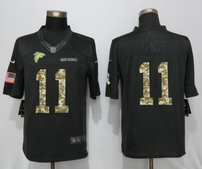 New Nike Atlanta Falcons 11 Jones Anthracite Salute To Service Limited Jersey