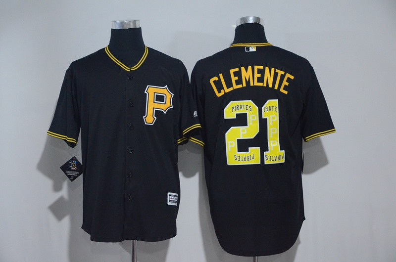 MLB Pittsburgh Pirates #21 Clemente Printing Stitched Number New Jersey