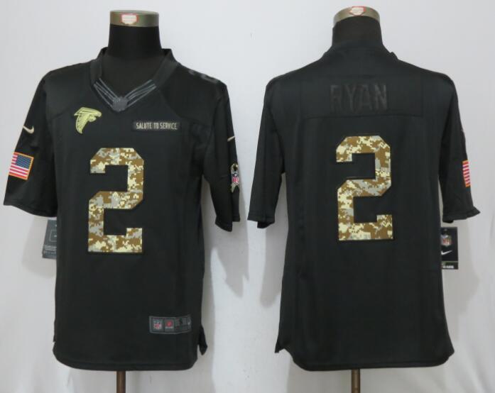 New Nike Atlanta Falcons 2 Ryan Anthracite Salute To Service Limited Jersey 