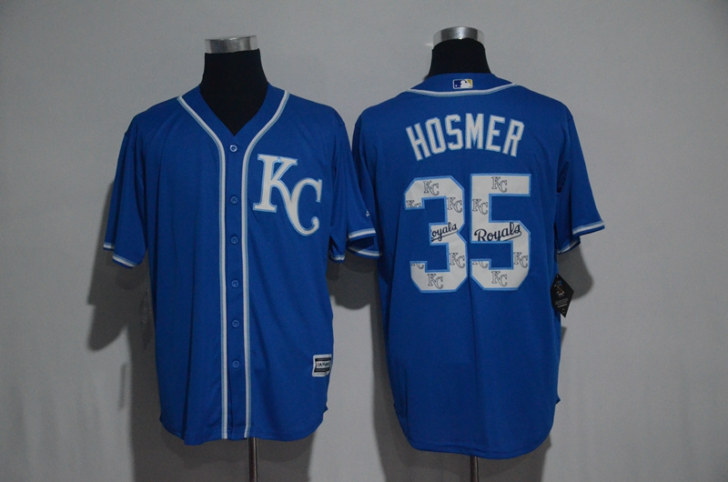 MLB Kansas City Royals #35 Hosmer Printing Stitched Number New Jersey