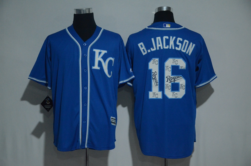 MLB Kansas City Royals #16 B.Jackson Printing Stitched Number New Jersey