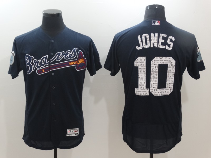 MLB Atlanta Braves #10 Jones D.Blue Spring Training Jersey