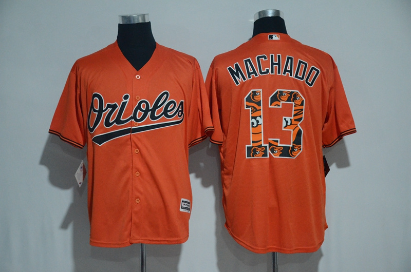 MLB Baltimore Orioles #13 Machado Printing Stitched Number New Jersey
