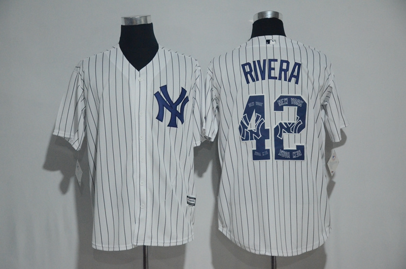 MLB New York Yankees #42 Rivera Printing Stitched Number New Jersey