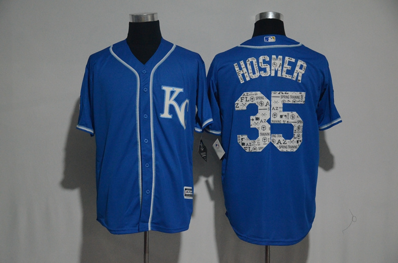 MLB Kansas City Royals #35 Hosmer Blue Spring Trainging Jersey