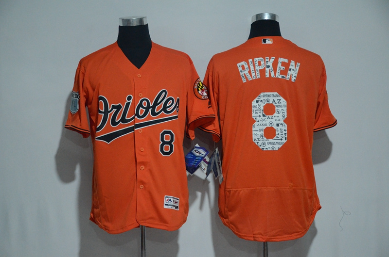 MLB Baltimore Orioles #8 Ripken Orange Spring Training Jersey