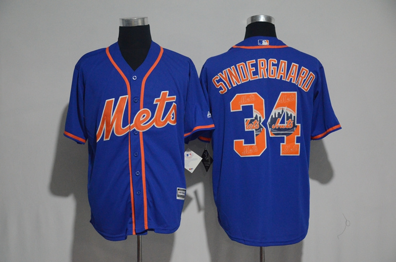 MLB New York Mets #34 Syndergaard Blue Jersey