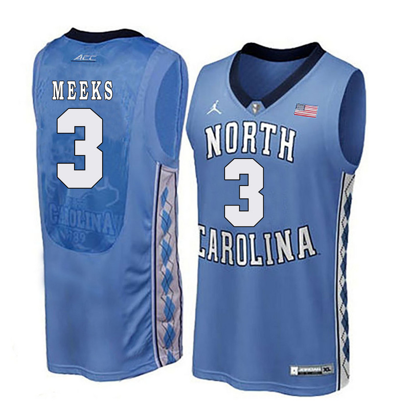 NCAA Basketball North Carolina #3 Meeks Blue College Jersey
