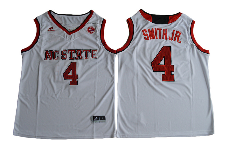 NCAA NC State Wolfpack #4 Dennis Smith Jr. College Basketball White Jersey 