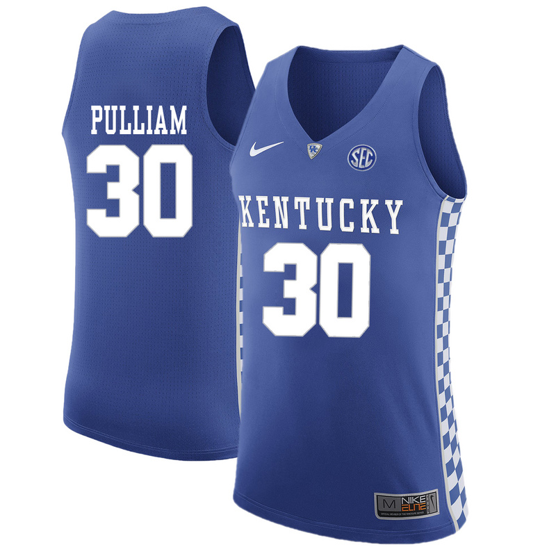 NCAA Basketball Kentucky Wildcats #30 Pulliam College Blue Jersey