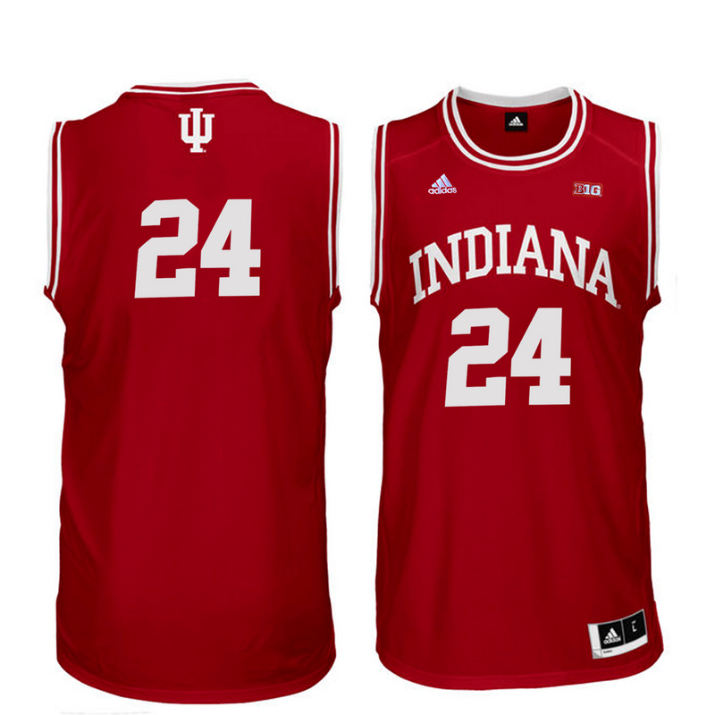 NCAA Basketball Indiana Hoosiers #24 Grant Gelon College Red Jersey