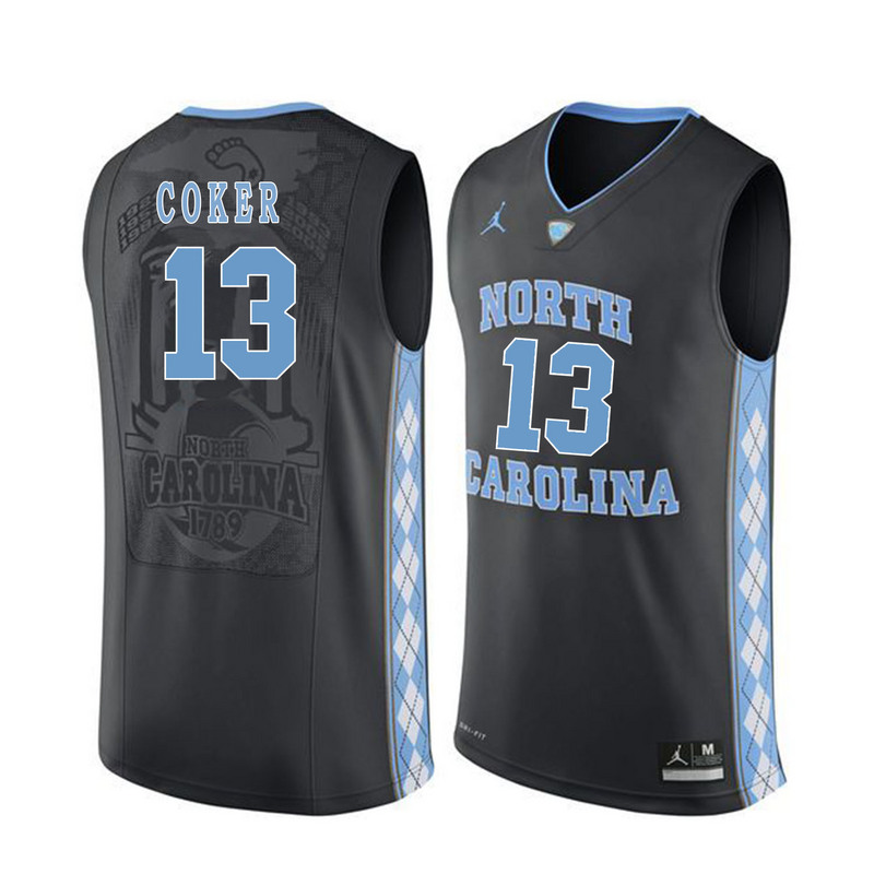 NCAA Basketball North Carolina #13 Coker Black College Jersey