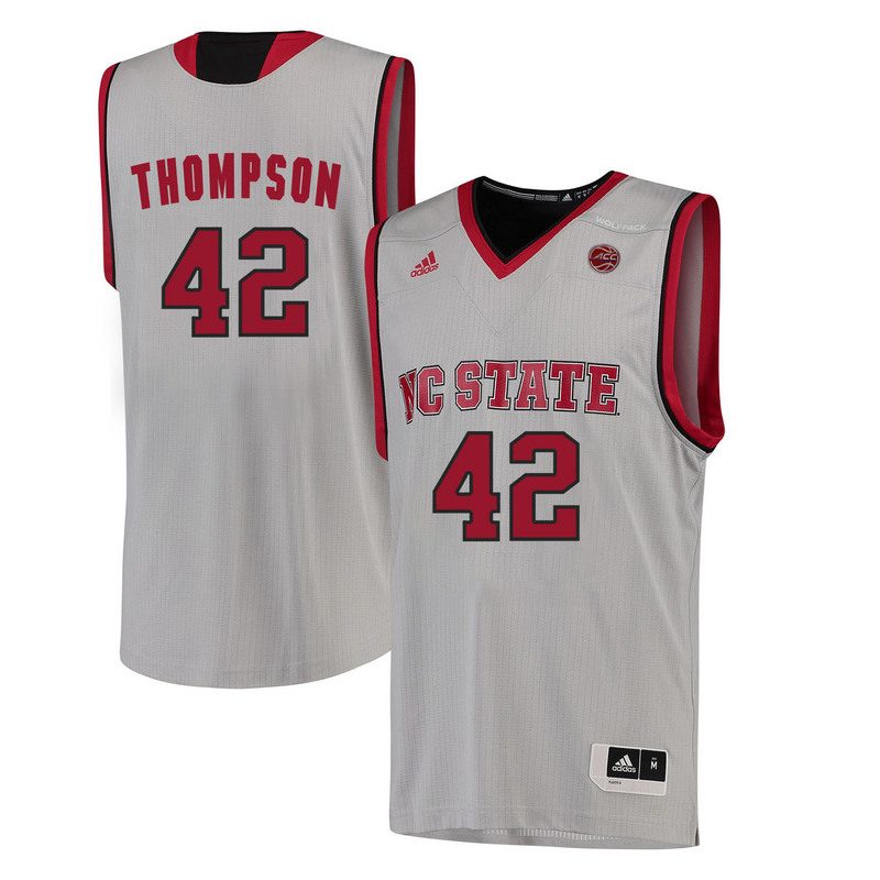 NCAA NC State Wolfpack #42 Thompson College Basketball White Jersey 