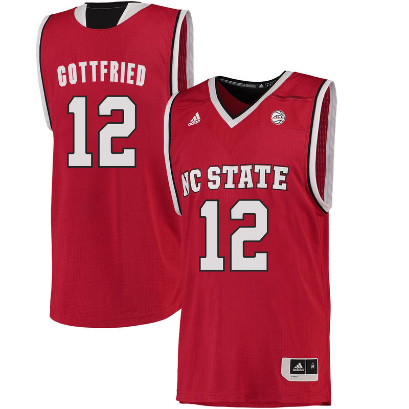 NCAA NC State Wolfpack #12 Gottfried College Basketball Red Jersey 