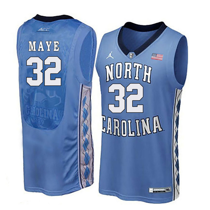 NCAA Basketball North Carolina #32 Luck Maye Blue College Jersey