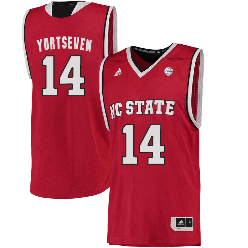 NCAA NC State Wolfpack #14 Yurtseven College Basketball Red Jersey 