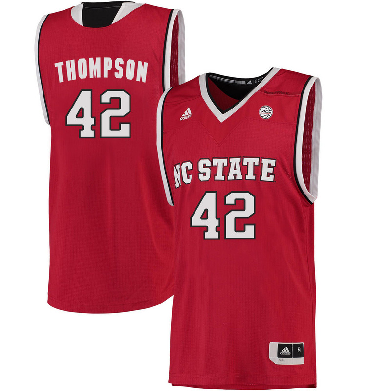 NCAA NC State Wolfpack #42 Thompson College Basketball Red Jersey 