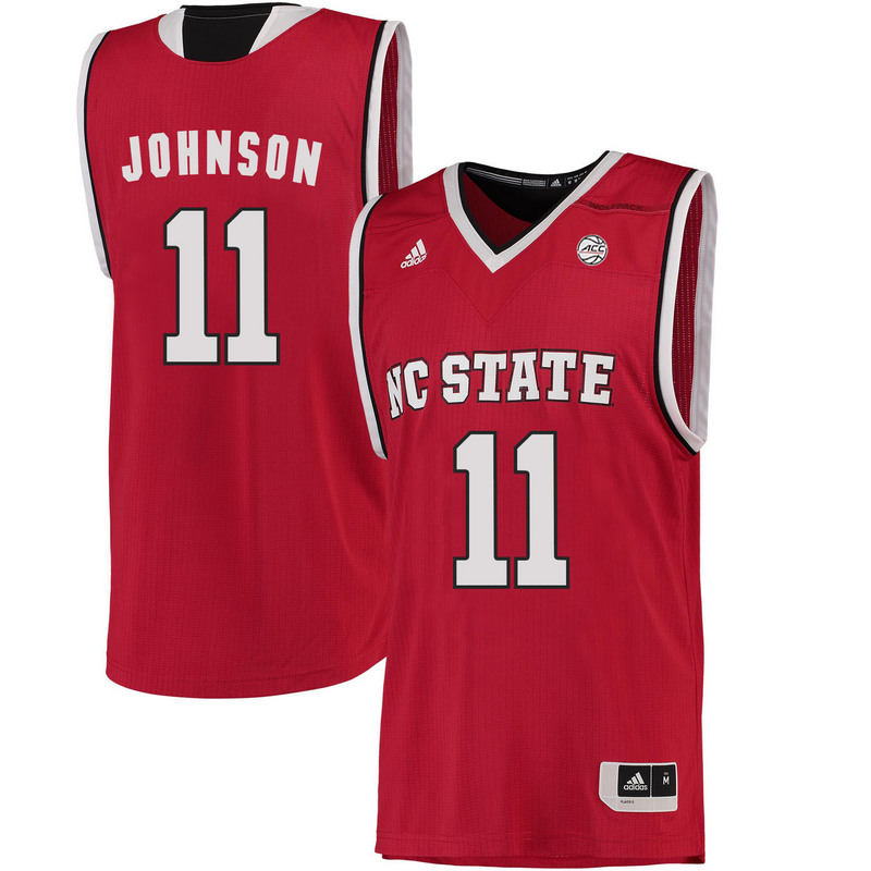 NCAA NC State Wolfpack #11 Johnson College Basketball Red Jersey 