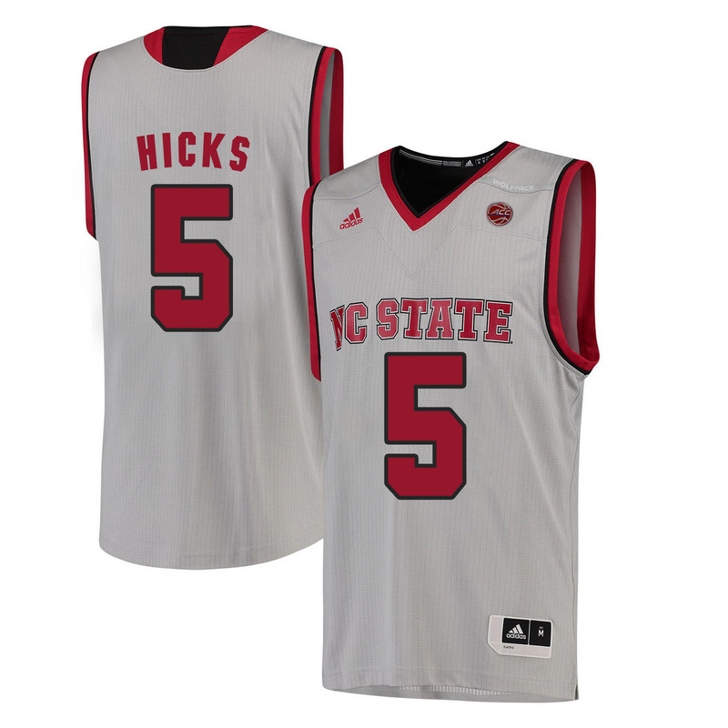 NCAA NC State Wolfpack #5 Hicks College Basketball White Jersey 