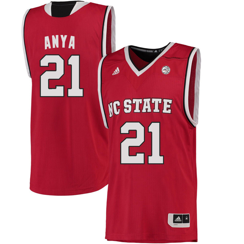 NCAA NC State Wolfpack #21 Anya College Basketball Red Jersey 