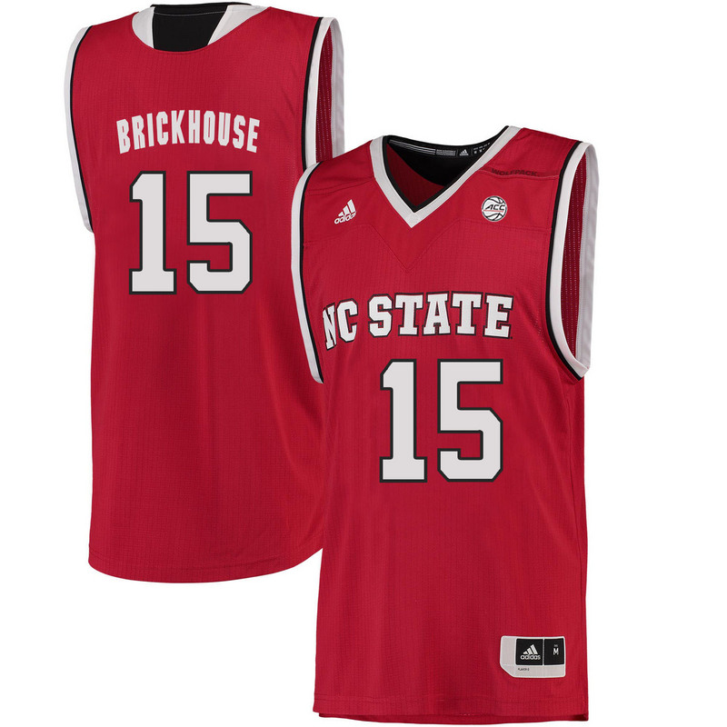 NCAA NC State Wolfpack #15 Brickhouse College Basketball Red Jersey 