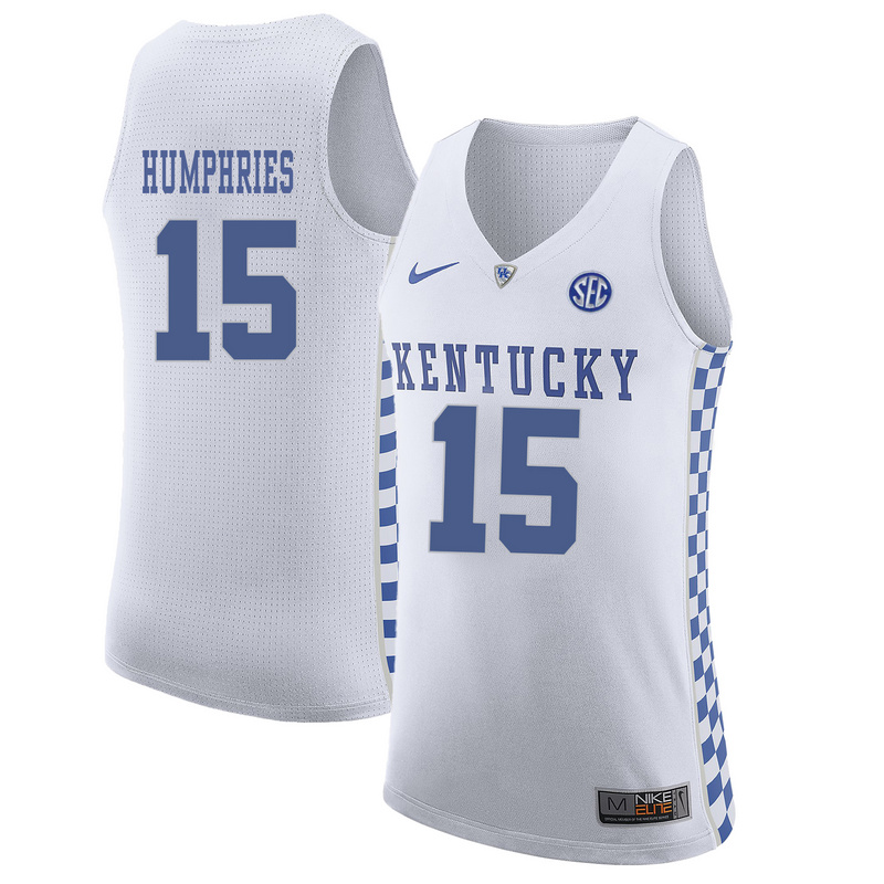 NCAA Basketball Kentucky Wildcats #15 Humphries College White Jersey