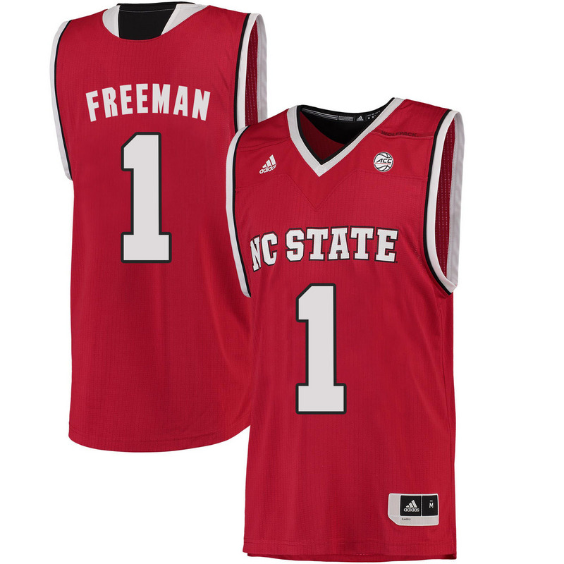 NCAA NC State Wolfpack #1 Freeman College Basketball Red Jersey 