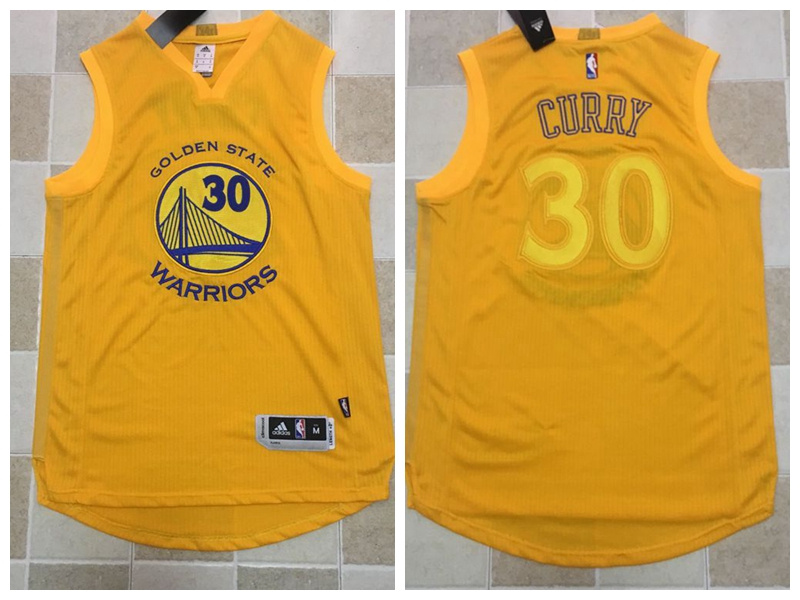NBA Golden State Warriors #30 Curry Yellow Stitched Jersey--MZ