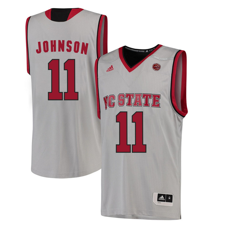 NCAA NC State Wolfpack #11 Johnson College Basketball White Jersey 