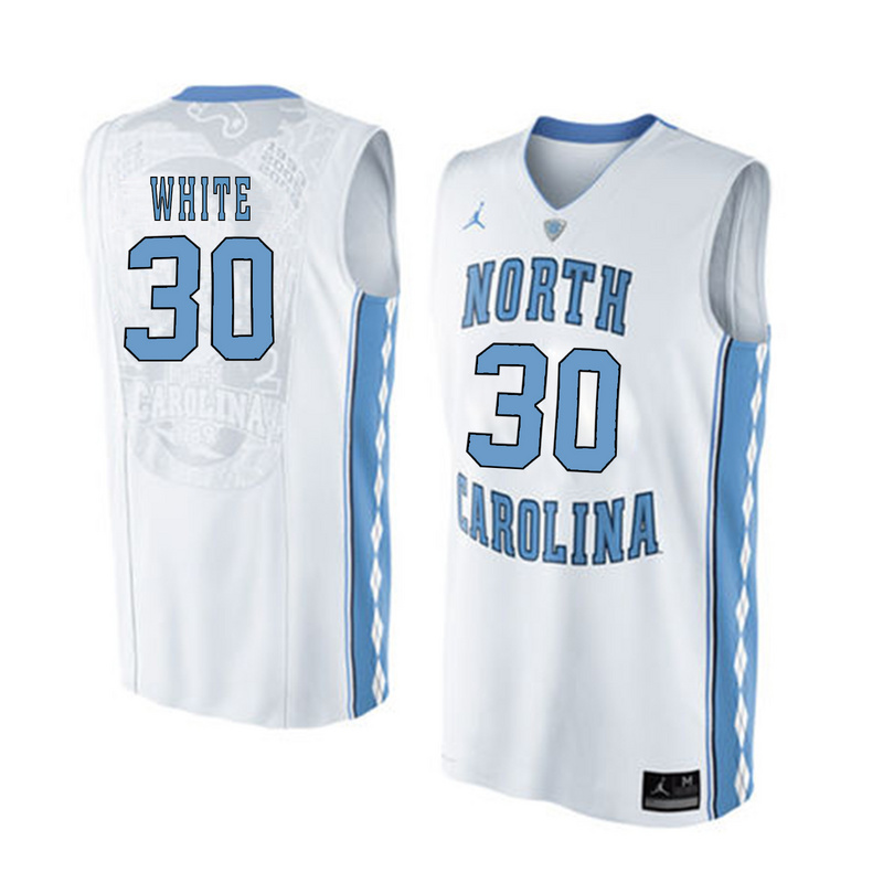 NCAA Basketball North Carolina #30 White White College Jersey