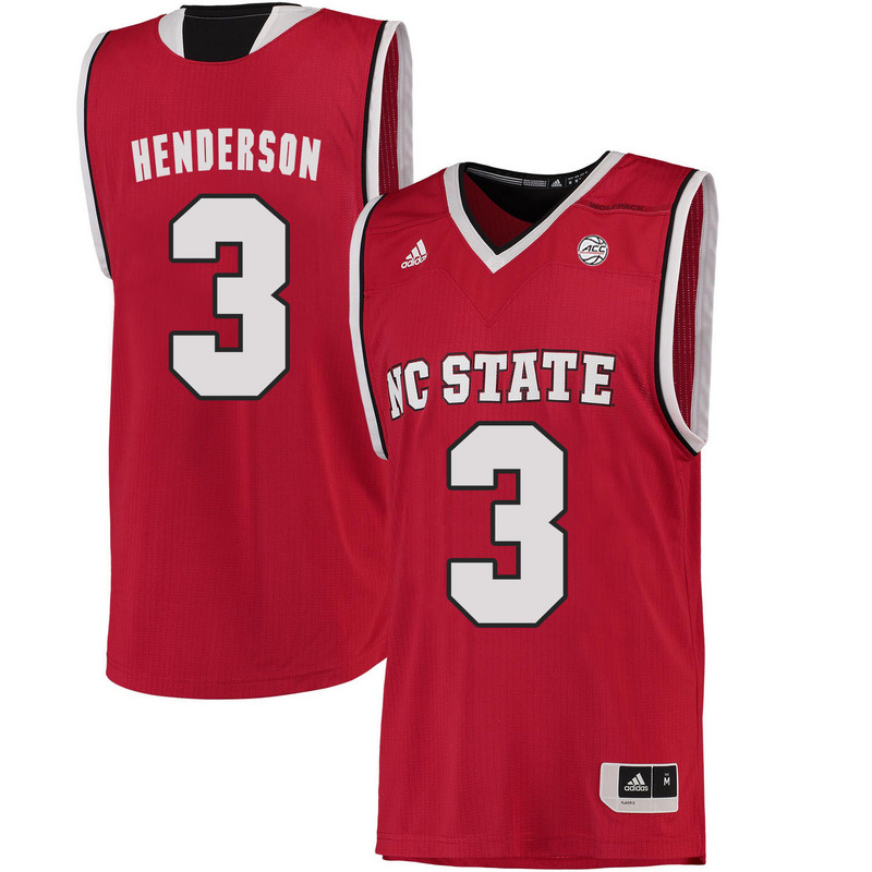 NCAA NC State Wolfpack #3 Henderson College Basketball Red Jersey 