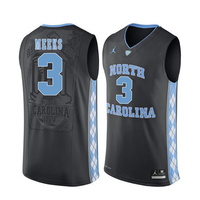 NCAA Basketball North Carolina #3 Meeks Black College Jersey