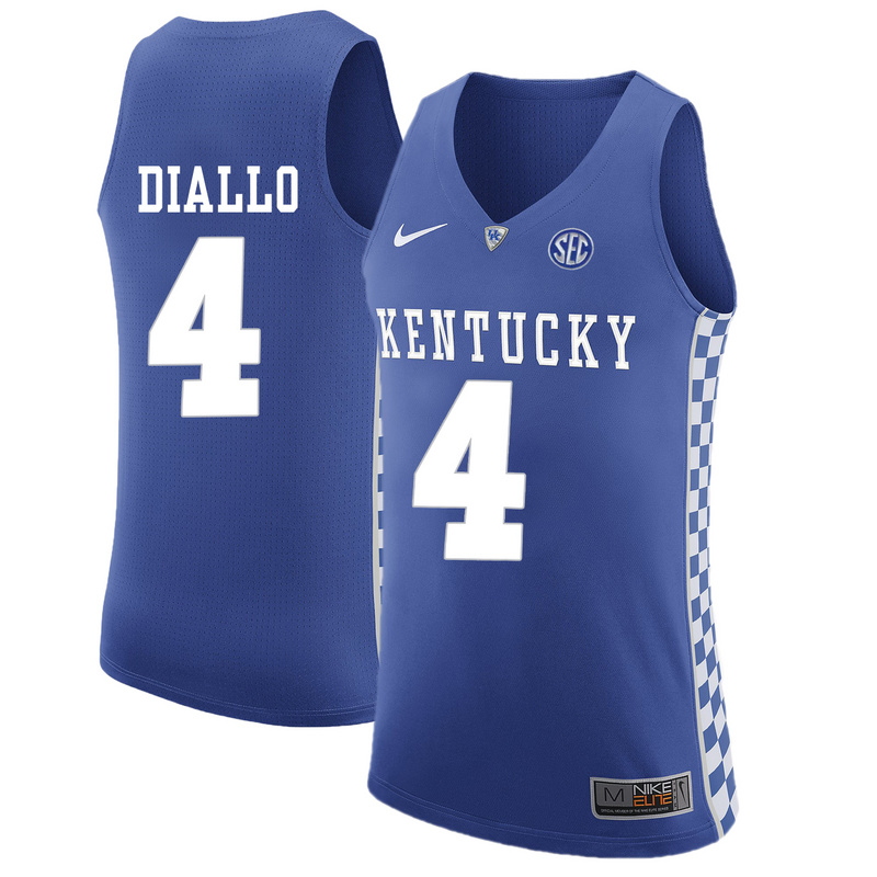 NCAA Basketball Kentucky Wildcats #4 Diallo College Blue Jersey