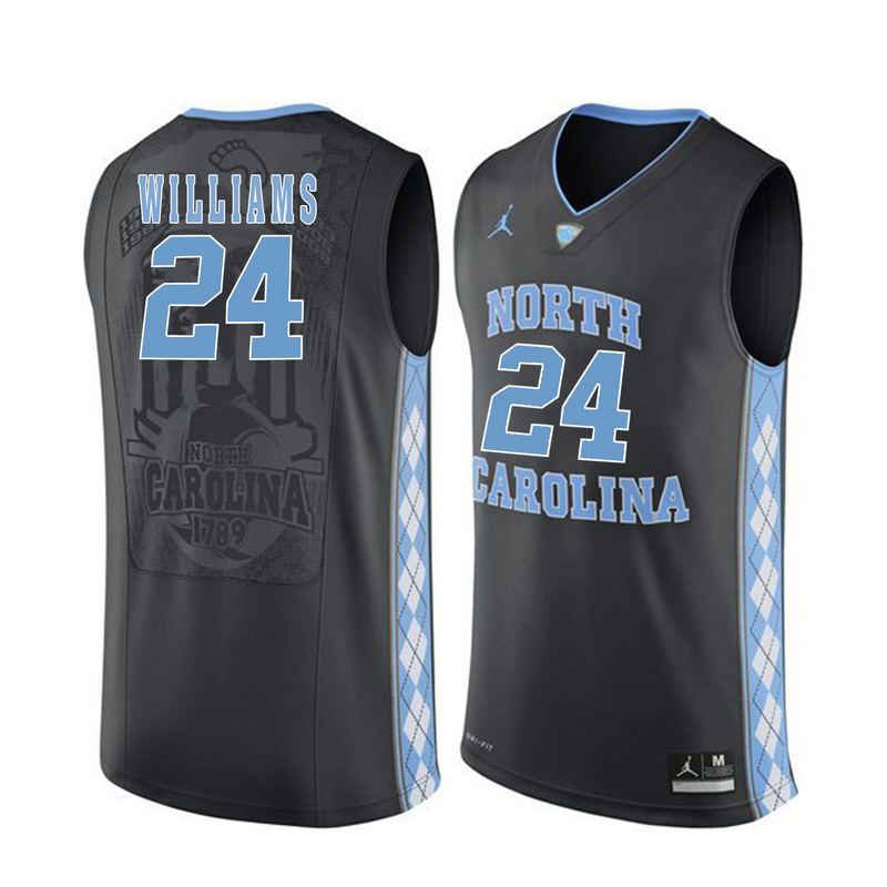 NCAA Basketball North Carolina #24 Williams Black College Jersey