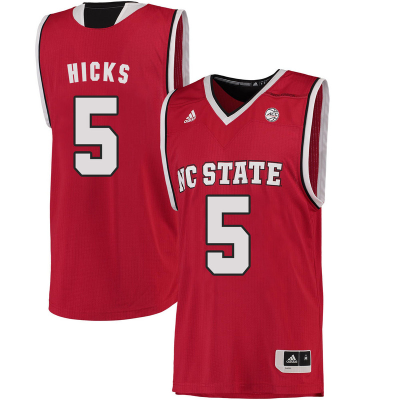 NCAA NC State Wolfpack #5 Hicks College Basketball Red Jersey 