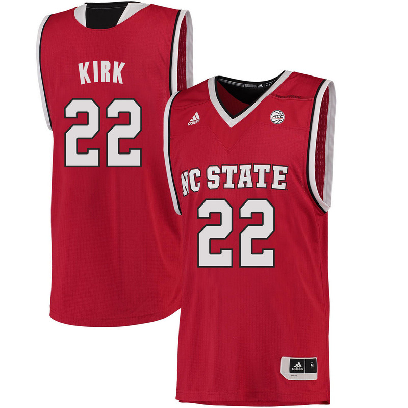 NCAA NC State Wolfpack #22 Kirk College Basketball Red Jersey 