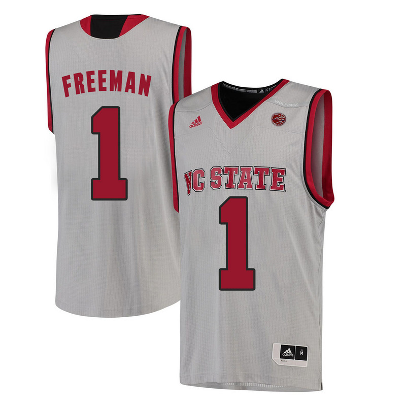 NCAA NC State Wolfpack #1 Freeman College Basketball White Jersey 
