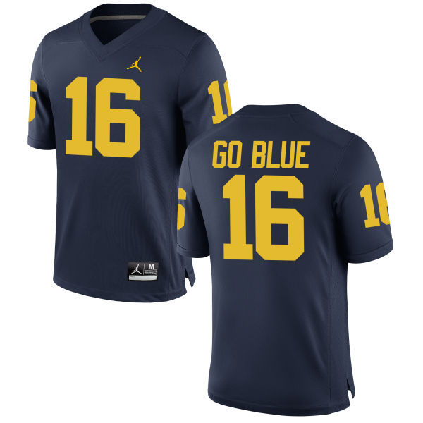 NCAA Basketball Michigan Wolverines #16 Go Blue College Blue Jersey