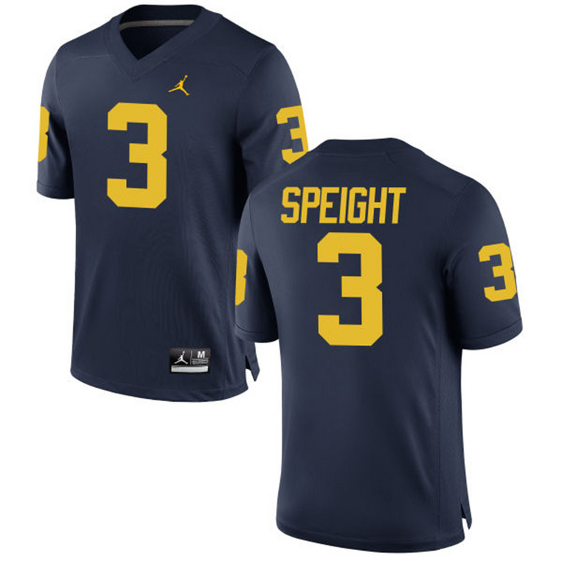 NCAA Basketball Michigan Wolverines #3 Speight College Blue Jersey