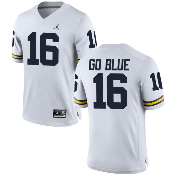 NCAA Basketball Michigan Wolverines #16 Go Blue College White Jersey