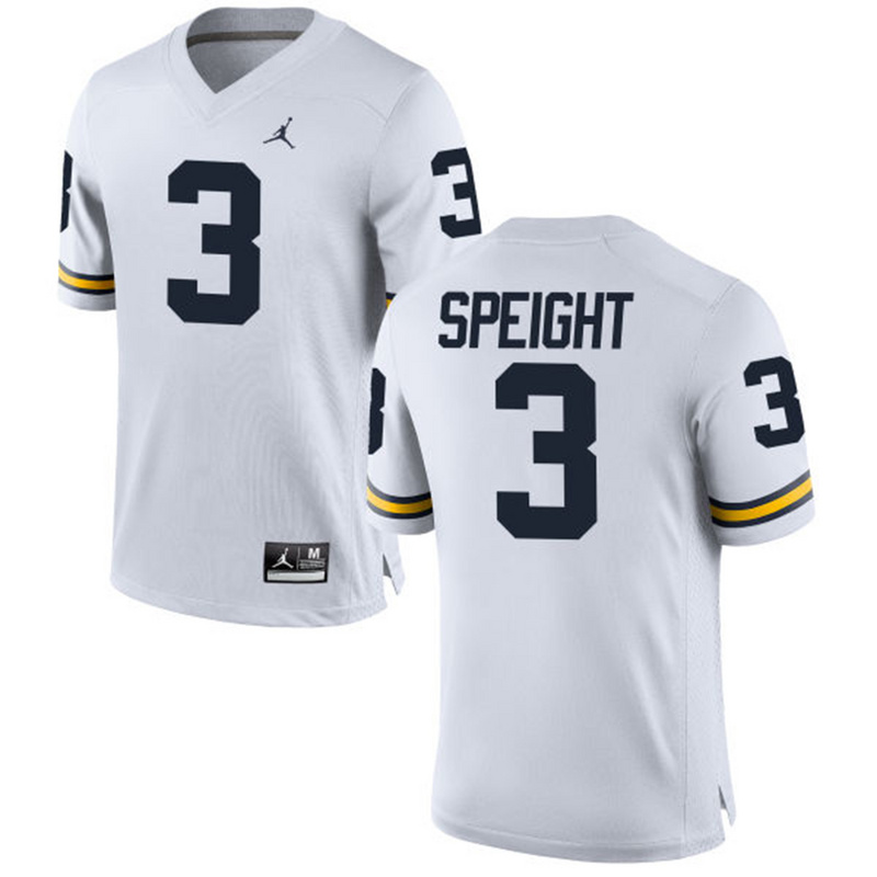 NCAA Basketball Michigan Wolverines #3 Speight College White Jersey