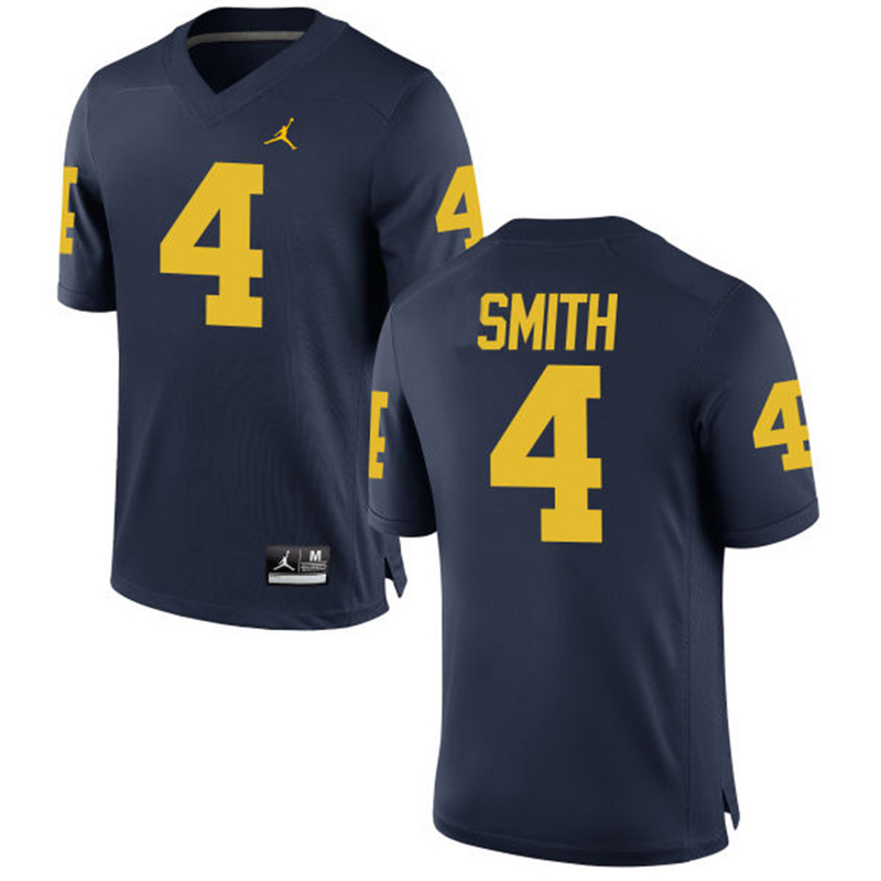 NCAA Basketball Michigan Wolverines #4 Smith College Blue Jersey