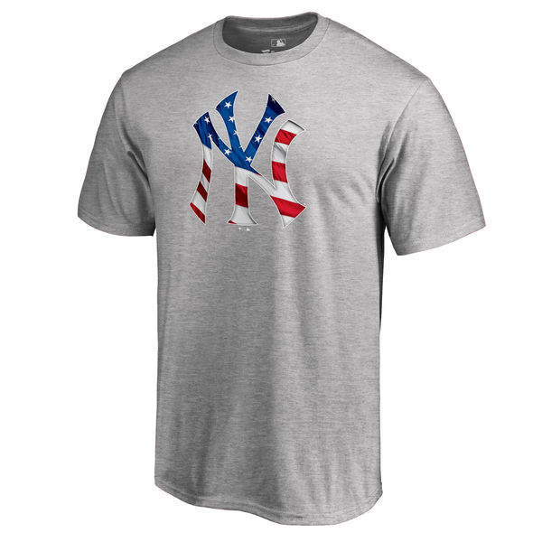 Mens New York Yankees Ash Big & Tall Banner Wave T-Shirt