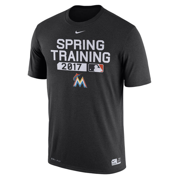 Mens Miami Marlins Nike Black Authentic Collection Legend Team Issue Performance T-Shirt